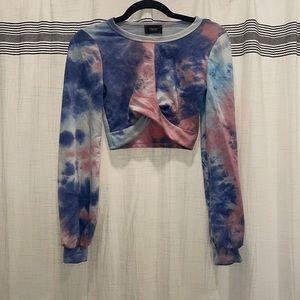 Vici tie dye long sleeve crop top